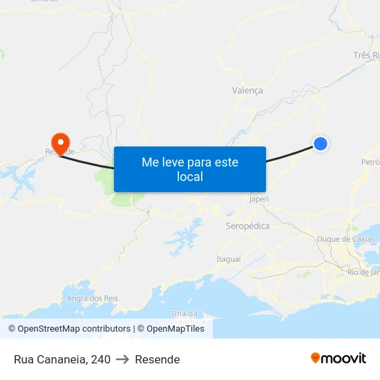 Rua Cananeia, 240 to Resende map