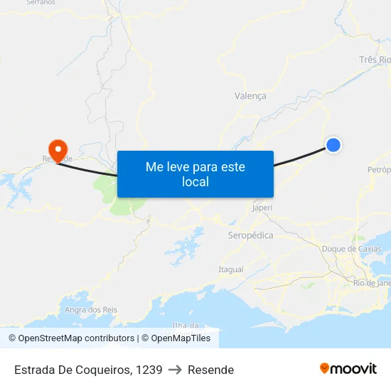 Estrada De Coqueiros, 1239 to Resende map