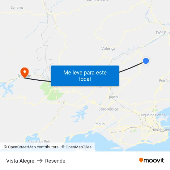 Vista Alegre to Resende map