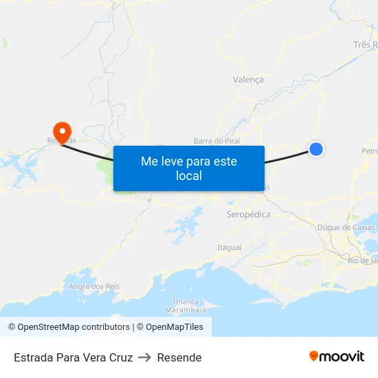 Estrada Para Vera Cruz to Resende map