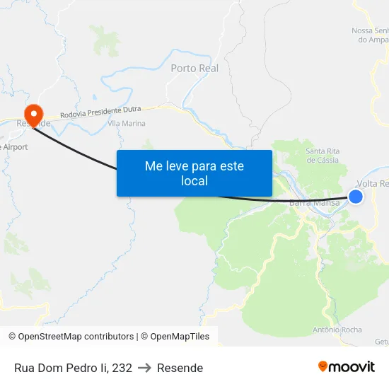 Rua Dom Pedro Ii, 232 to Resende map