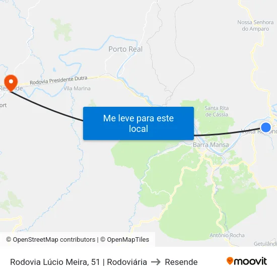 Rodovia Lúcio Meira, 51 | Rodoviária, Volta Redonda to Resende map