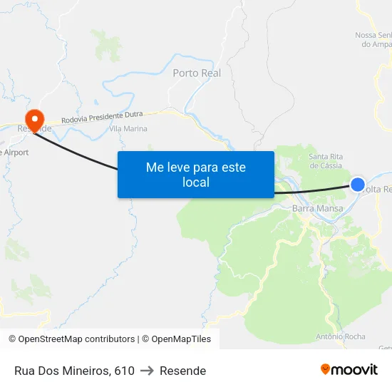 Ginásio Padre Josimo, Volta Redonda to Resende map