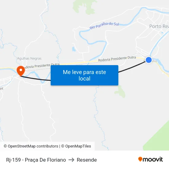 Rj-159 - Praça De Floriano, Barra Mansa to Resende map