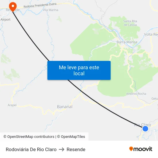 Rodoviária De Rio Claro to Resende map