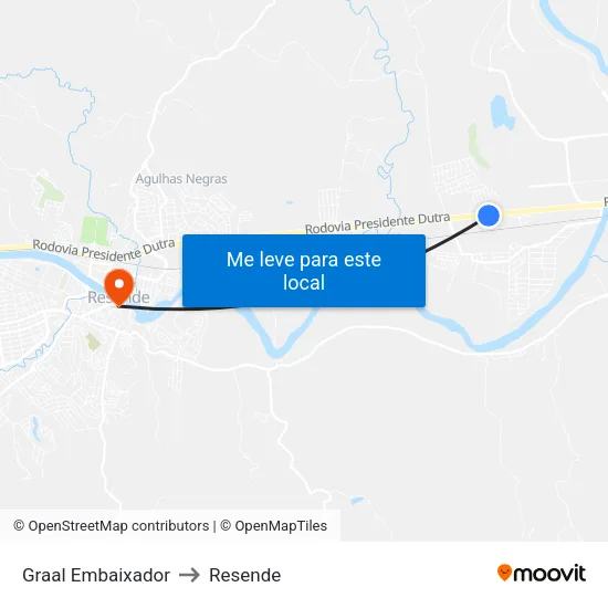 Br-116 - Graal Embaixador, Resende to Resende map