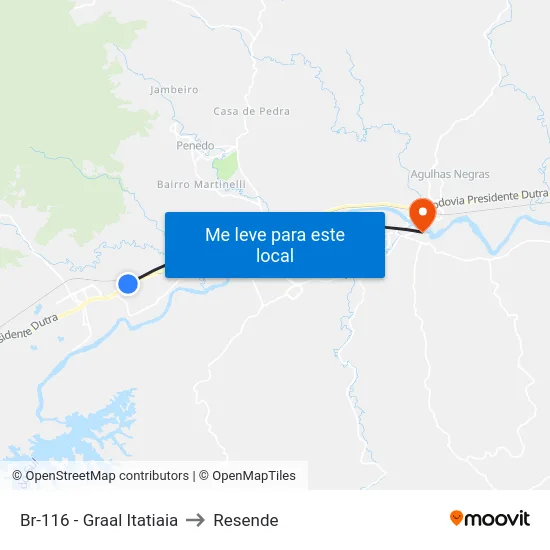 Br-116 - Graal Itatiaia to Resende map