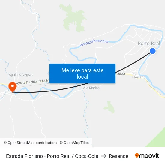 Estrada Floriano - Porto Real / Coca-Cola to Resende map