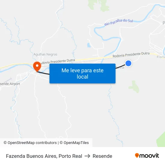 Fazenda Buenos Aires, Porto Real to Resende map
