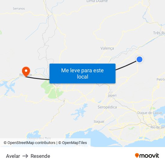 Avelar to Resende map