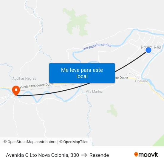 Lto Nova Colonia, Porto Real to Resende map
