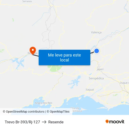 Trevo Br-393/Rj-127 to Resende map