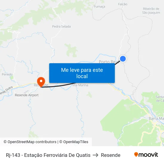 Rj-143 - Estação Ferroviária De Quatis to Resende map
