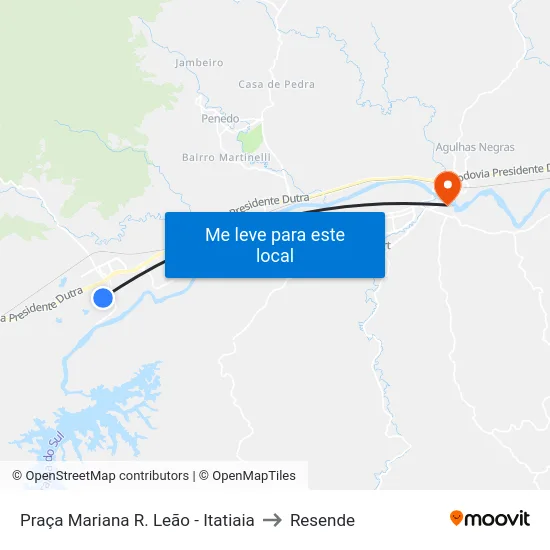 Praça Mariana R. Leão, Itatiaia to Resende map