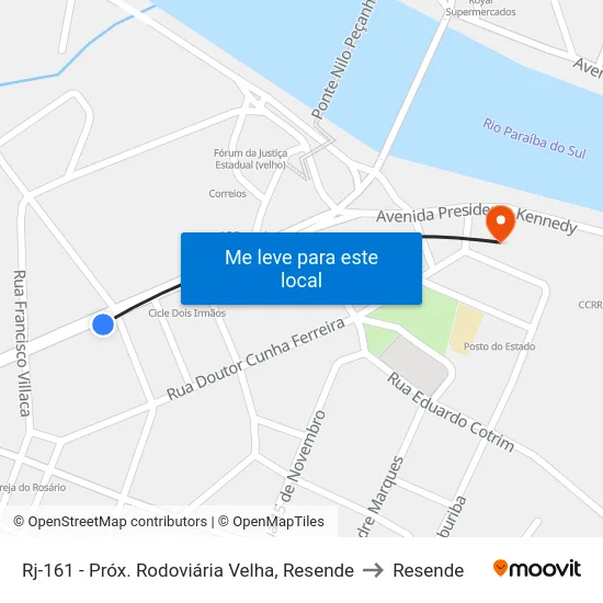 Rj-161 - Próx. Rodoviária Velha, Resende to Resende map