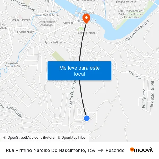 Rua Firmino Narciso Do Nascimento, 159 to Resende map