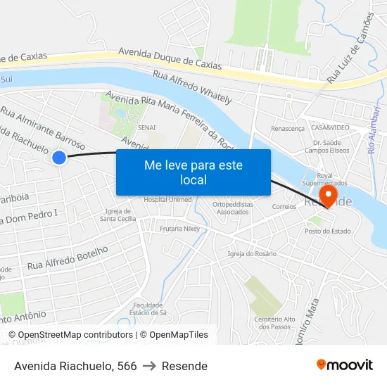 Avenida Riachuelo, 566 to Resende map