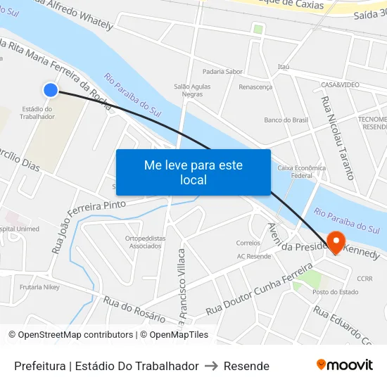 Prefeitura | Estádio Do Trabalhador, Resende to Resende map