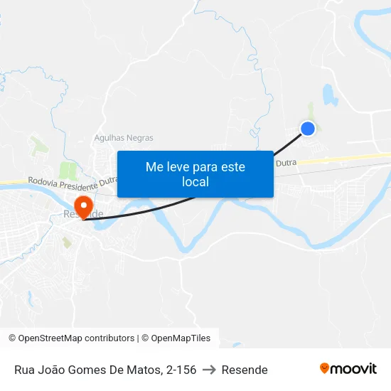 Rua João Gomes De Matos, 2-156 to Resende map