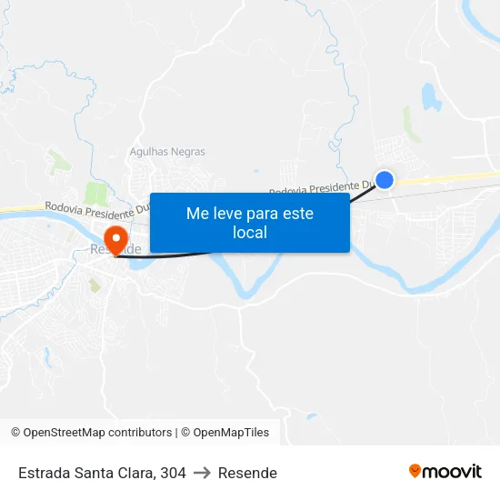 Estrada Santa Clara, 304 to Resende map