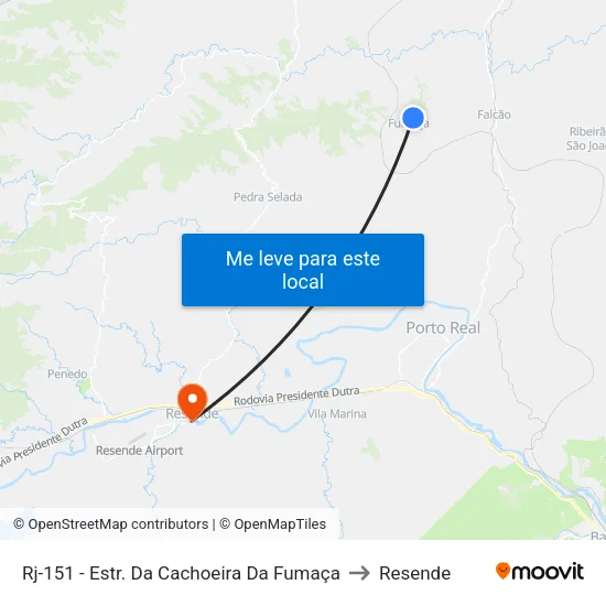 Rj-151 - Estr. Da Cachoeira Da Fumaça, Resende to Resende map