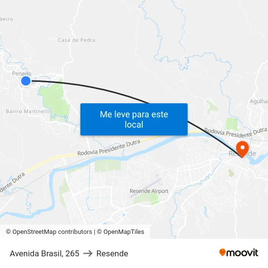 Avenida Brasil, 265 to Resende map