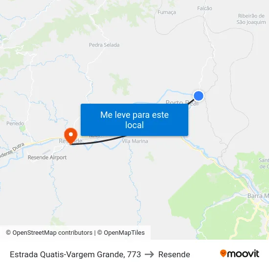 Estrada Quatis-Vargem Grande, 773 to Resende map