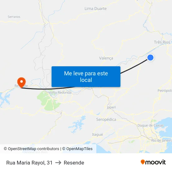 Rua Maria Rayol, 31 to Resende map