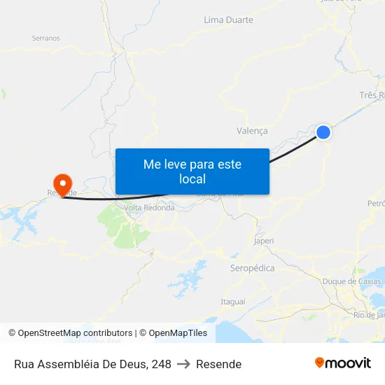 Rua Assembléia De Deus, 248 to Resende map