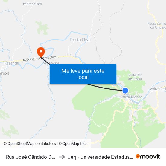 Rua José Cândido De Carvalho, 164 to Uerj - Universidade Estadual Do Rio De Janeiro map