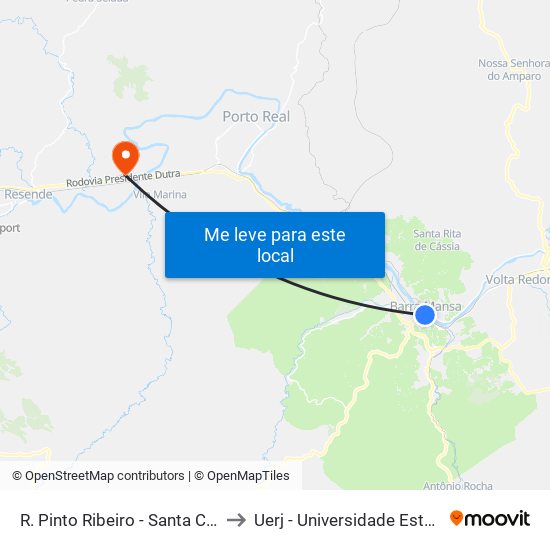 R. Pinto Ribeiro - Santa Casa / Hosp. Santa Izabel to Uerj - Universidade Estadual Do Rio De Janeiro map