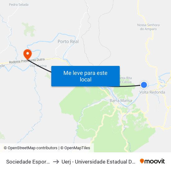 Sociedade Esportiva Retiro to Uerj - Universidade Estadual Do Rio De Janeiro map