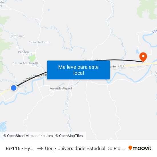 Br-116 - Hyundai to Uerj - Universidade Estadual Do Rio De Janeiro map
