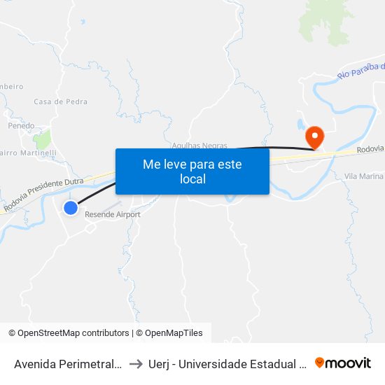 Avenida Perimetral Norte, 1092 to Uerj - Universidade Estadual Do Rio De Janeiro map