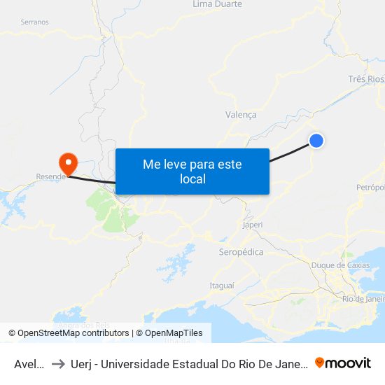 Avelar to Uerj - Universidade Estadual Do Rio De Janeiro map