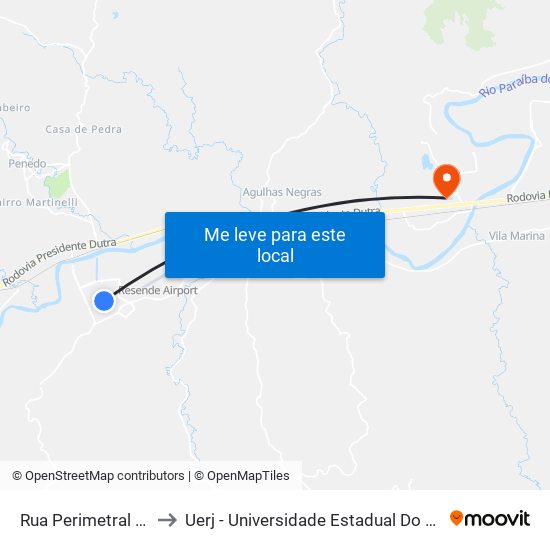 Rua Perimetral Sul, 485 to Uerj - Universidade Estadual Do Rio De Janeiro map