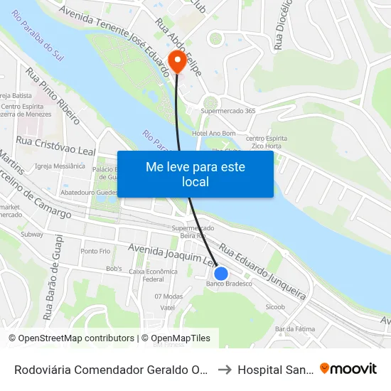 Rodoviária Comendador Geraldo Ozório (Barra Mansa) to Hospital Santa Maria map