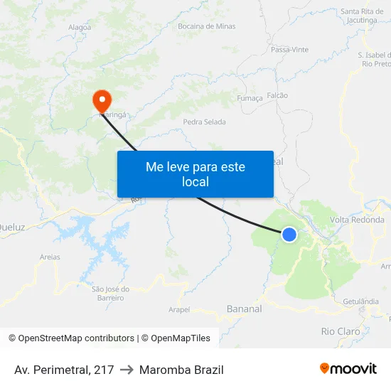 Av. Perimetral, 217 to Maromba Brazil map