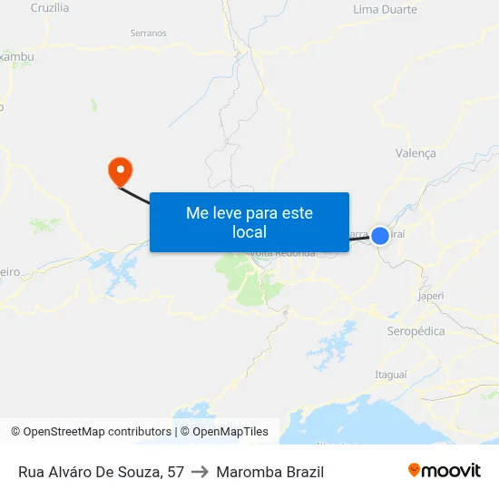 Rua Alváro De Souza, 57 to Maromba Brazil map