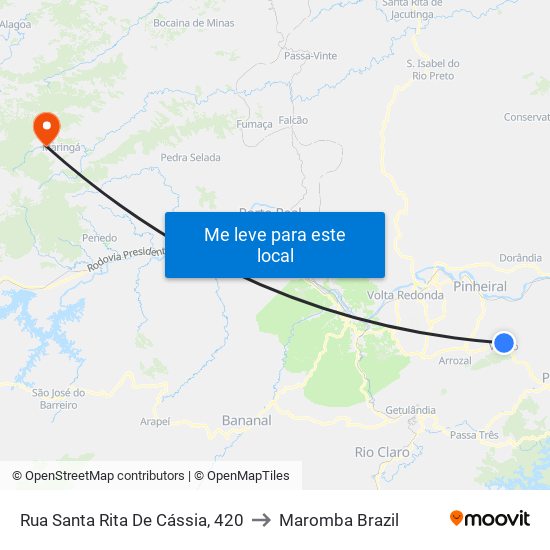 Rua Santa Rita De Cássia, 420 to Maromba Brazil map