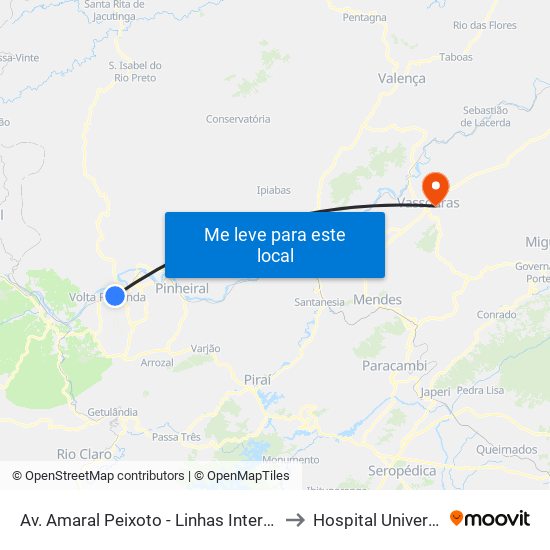 Av. Amaral Peixoto - Linhas Intermunicipais to Hospital Universitário map