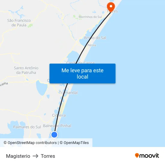 Magisterio to Torres map