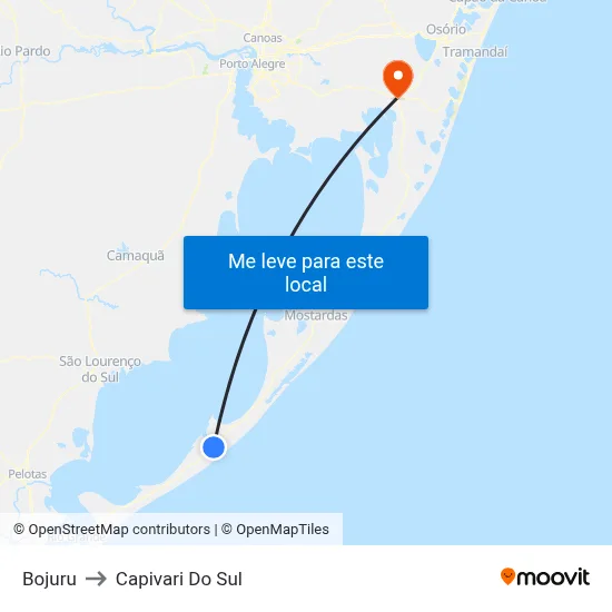 Bojuru to Capivari Do Sul map