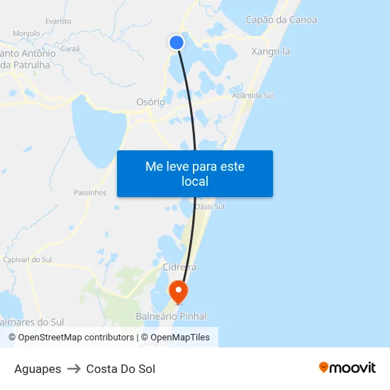 Aguapes to Costa Do Sol map