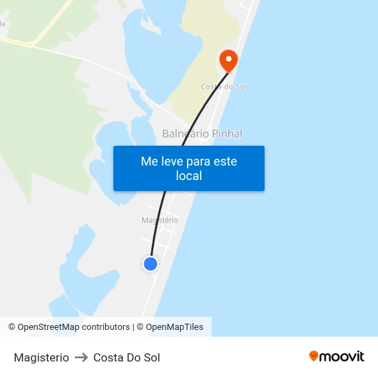 Magisterio to Costa Do Sol map