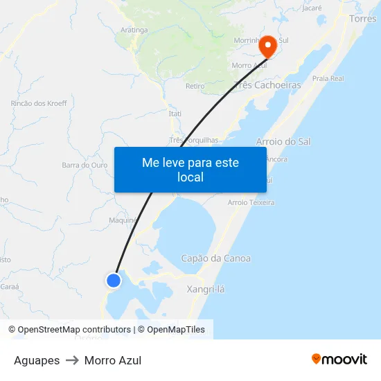 Aguapes to Morro Azul map