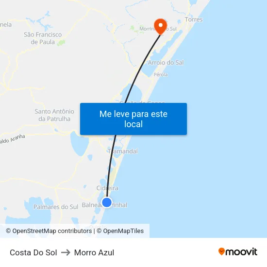 Costa Do Sol to Morro Azul map