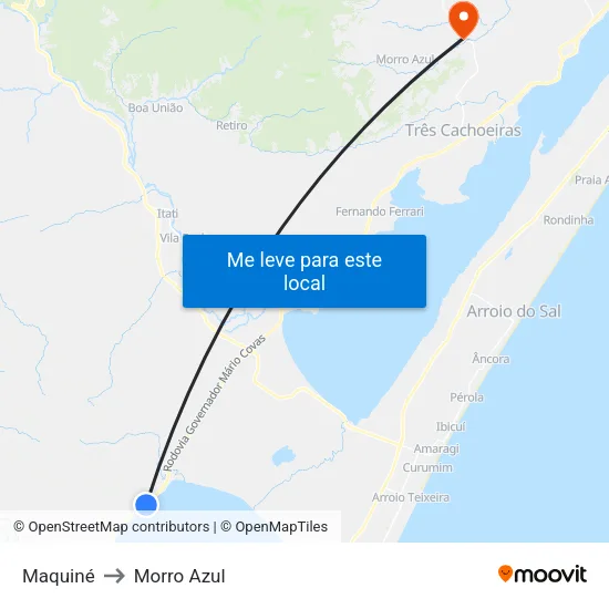 Maquiné to Morro Azul map