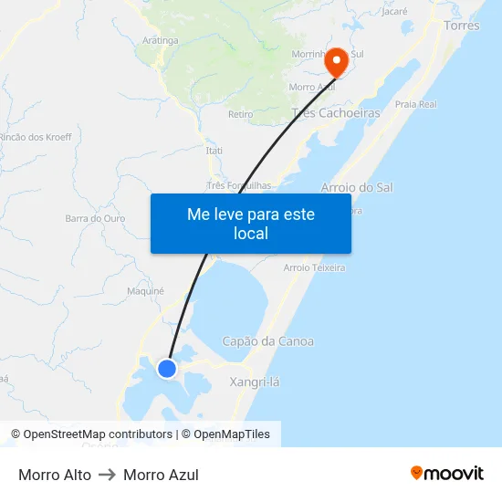 Morro Alto to Morro Azul map