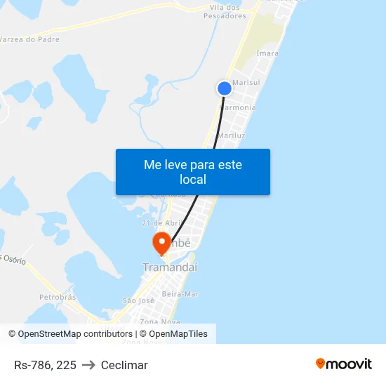 Rs-786, 225 to Ceclimar map